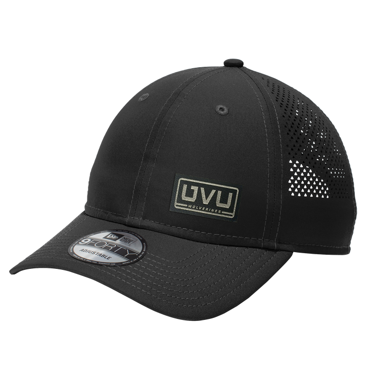 New Era Perforated Performance Cap- Pleather Mono Patch - UVU Clearance