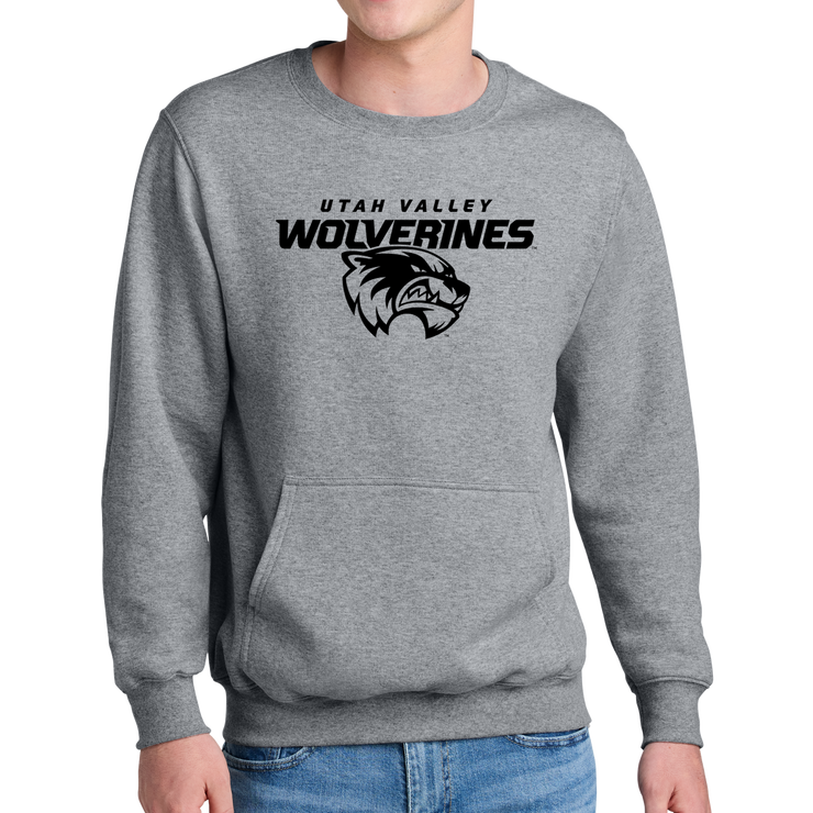 Port & Company® Core Fleece Crewneck Pocket Sweatshirt - Combo Under Wolverines