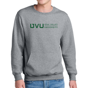 Port & Company® Core Fleece Crewneck Pocket Sweatshirt - UVU Horizontal