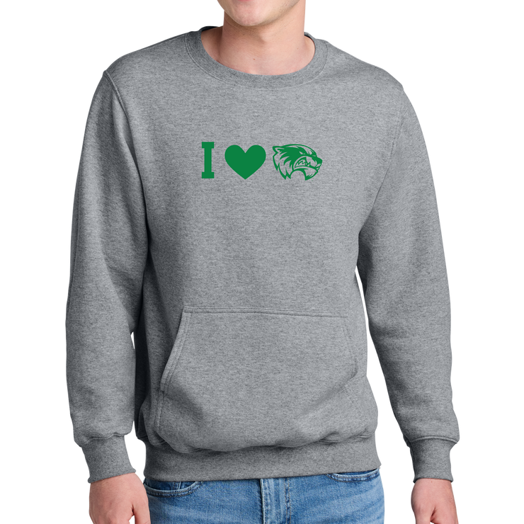 Port & Company® Core Fleece Crewneck Pocket Sweatshirt - I Love Wolverine