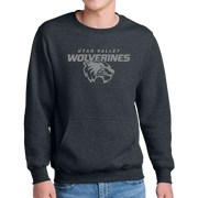 Port & Company® Core Fleece Crewneck Pocket Sweatshirt - Combo Under Wolverines