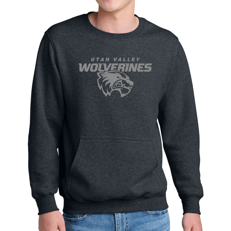 Port & Company® Core Fleece Crewneck Pocket Sweatshirt - Combo Under Wolverines