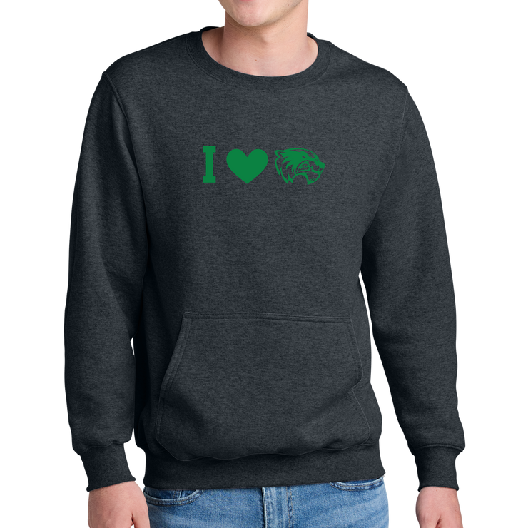 Port & Company® Core Fleece Crewneck Pocket Sweatshirt - I Love Wolverine