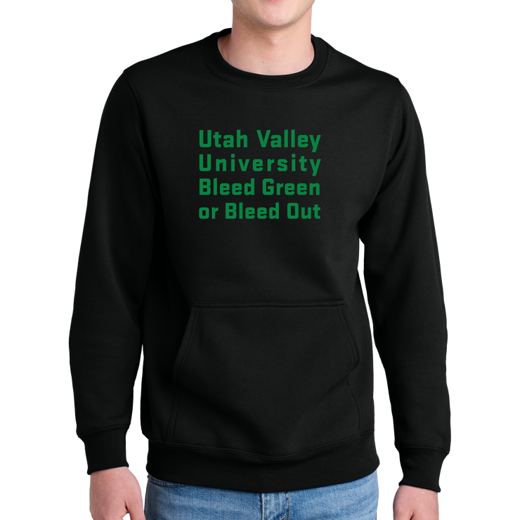 Port & Company® Core Fleece Crewneck Pocket Sweatshirt - Bleed Green