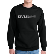 Port & Company® Core Fleece Crewneck Pocket Sweatshirt - UVU Horizontal Reflective