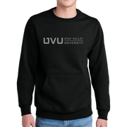 Port & Company® Core Fleece Crewneck Pocket Sweatshirt - UVU Horizontal