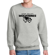 Port & Company® Core Fleece Crewneck Pocket Sweatshirt - Combo Under Wolverines