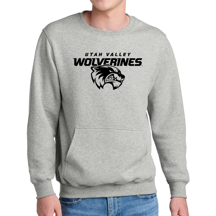 Port & Company® Core Fleece Crewneck Pocket Sweatshirt - Combo Under Wolverines