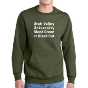 Port & Company® Core Fleece Crewneck Pocket Sweatshirt - Bleed Green