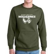 Port & Company® Core Fleece Crewneck Pocket Sweatshirt - Combo Under Wolverines