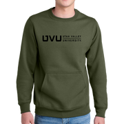 Port & Company® Core Fleece Crewneck Pocket Sweatshirt - UVU Horizontal