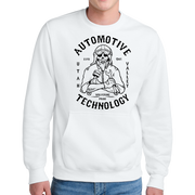 Port & Company® Core Fleece Crewneck Pocket Sweatshirt - Automotive Skull