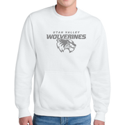 Port & Company® Core Fleece Crewneck Pocket Sweatshirt - Combo Under Wolverines