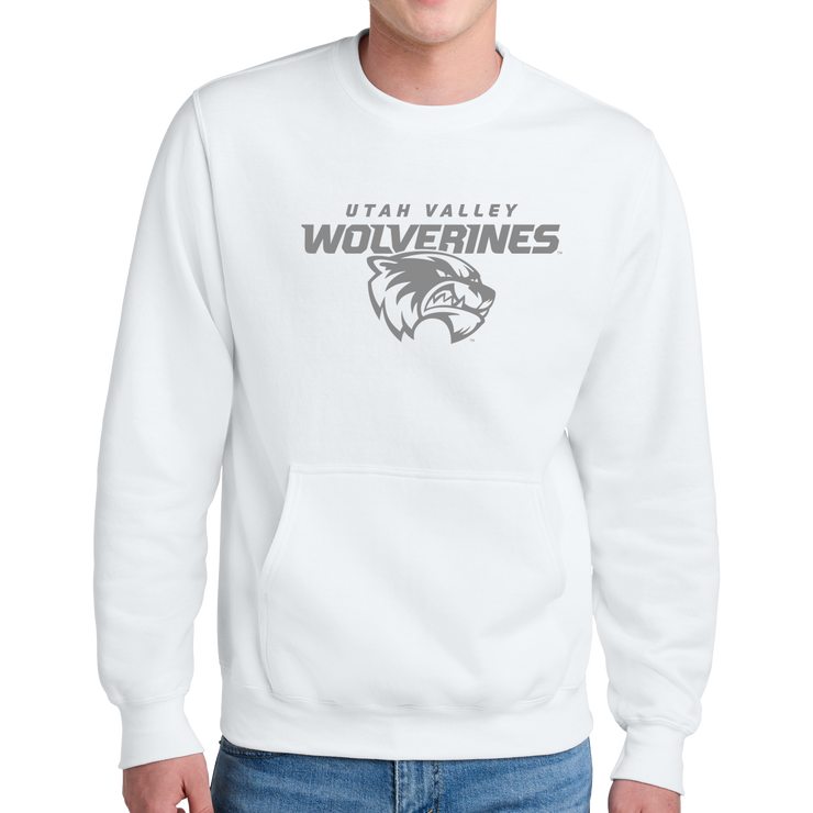 Port & Company® Core Fleece Crewneck Pocket Sweatshirt - Combo Under Wolverines