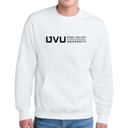 Port & Company® Core Fleece Crewneck Pocket Sweatshirt - UVU Horizontal