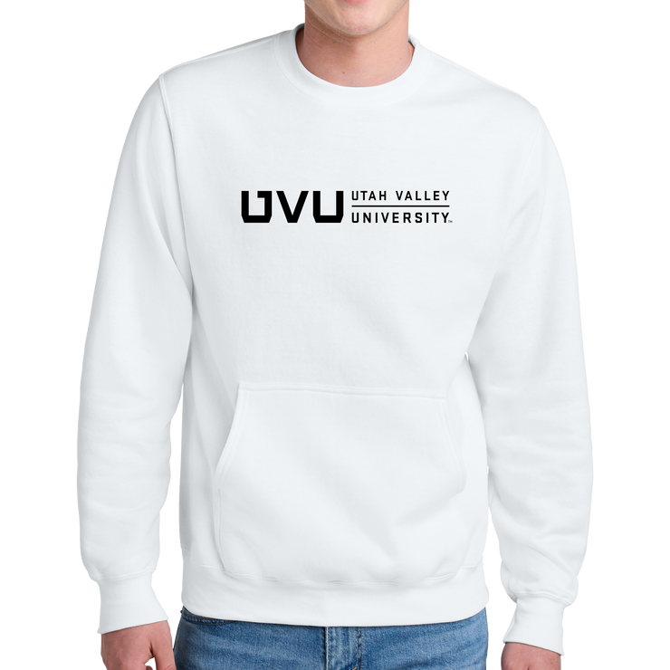 Port & Company® Core Fleece Crewneck Pocket Sweatshirt - UVU Horizontal