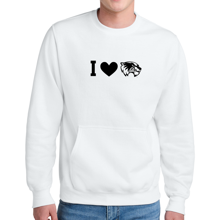 Port & Company® Core Fleece Crewneck Pocket Sweatshirt - I Love Wolverine