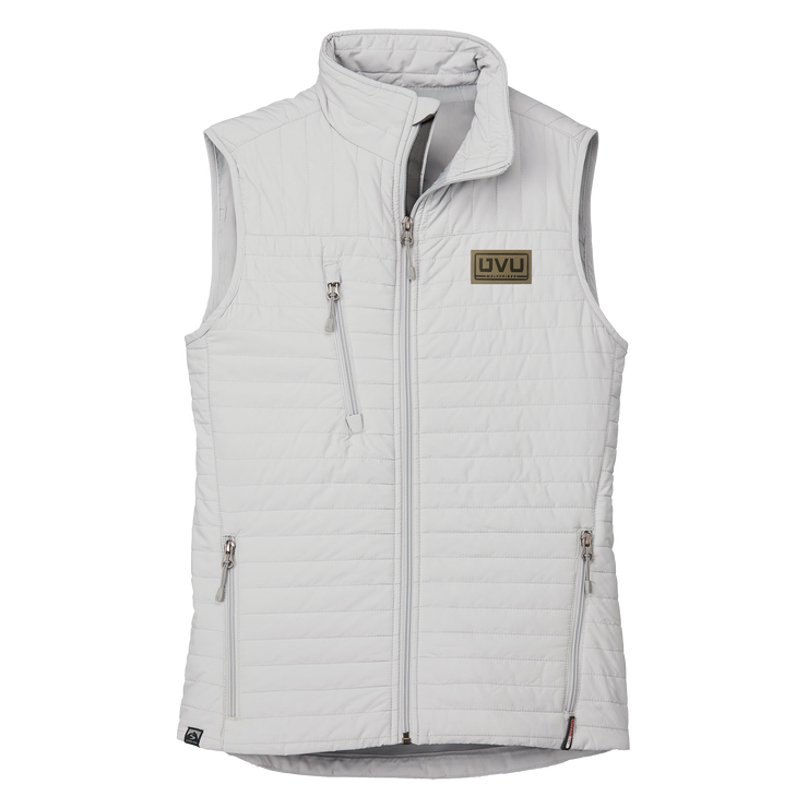 WOMEN’S STORM CREEK ECO-INSULATED QUILTED VEST- Pleather Mono Patch