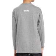 Gildan Youth Heavy Cotton 100% Cotton Long Sleeve T-Shirt- UVU Distressed