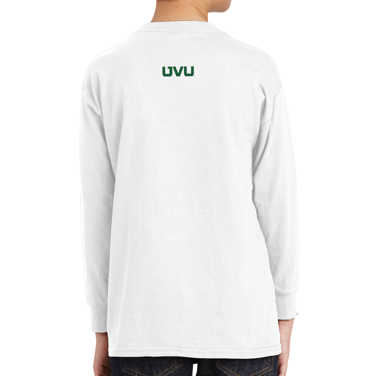 Gildan Youth Heavy Cotton 100% Cotton Long Sleeve T-Shirt- UVU Distressed