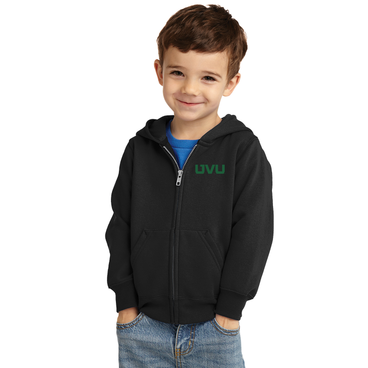 Port & Company® Toddler Core Fleece Full-Zip Hooded Sweatshirt - UVU Mono