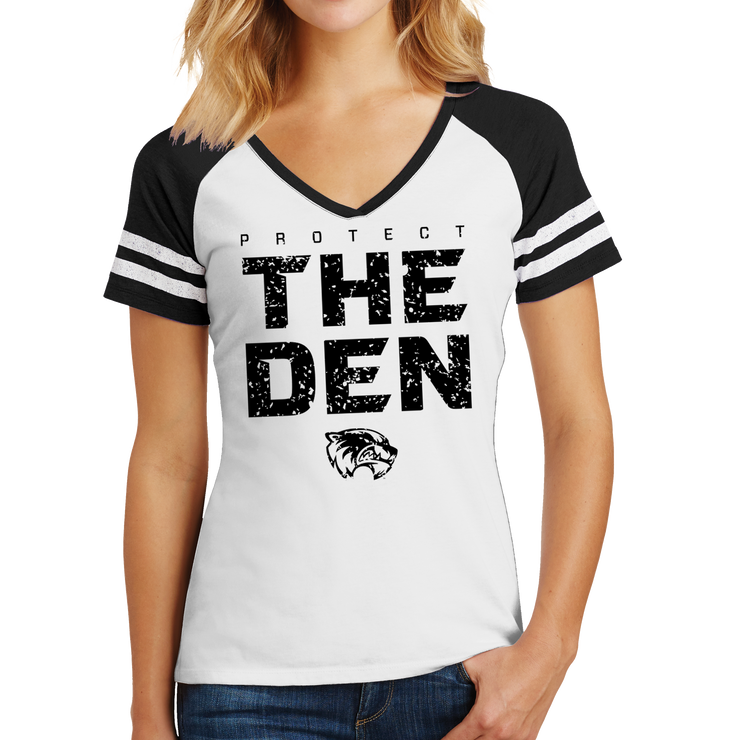 District Women’s Game V-Neck Tee- Protect The Den