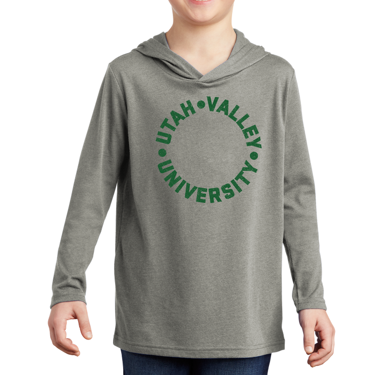 District Youth Perfect Tri Long Sleeve Hoodie - UVU Distressed