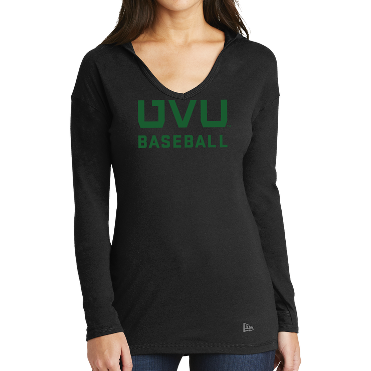 New Era Ladies Tri-Blend Performance Pullover Hoodie Tee - UVU Baseball