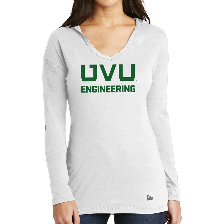 New Era Ladies Tri-Blend Performance Pullover Hoodie Tee - UVU Engineering