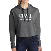 Sport-Tek Ladies PosiCharge Tri-Blend Wicking Fleece Crop Hooded Pullover - UVU Social Work