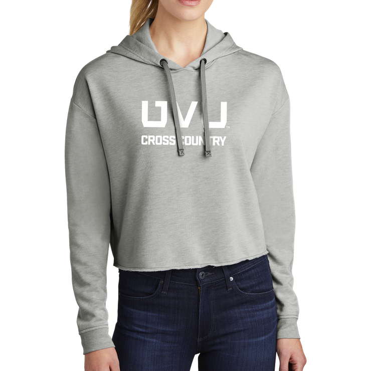 Sport-Tek Ladies PosiCharge Tri-Blend Wicking Fleece Crop Hooded Pullover - UVU Cross Country
