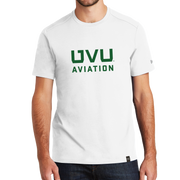 White UVU Aviation Crew Tee