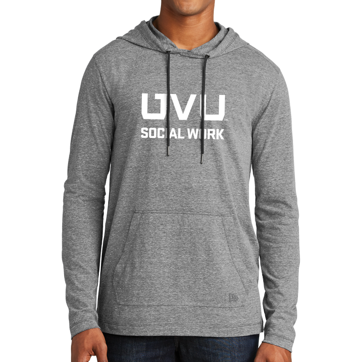 New Era Tri-Blend Performance Pullover Hoodie Tee- UVU Social Work
