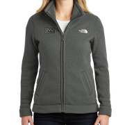 The North Face Ladies Sweater Fleece Jacket- Pleather Mono Patch