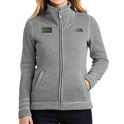 The North Face Ladies Sweater Fleece Jacket- Pleather Mono Patch