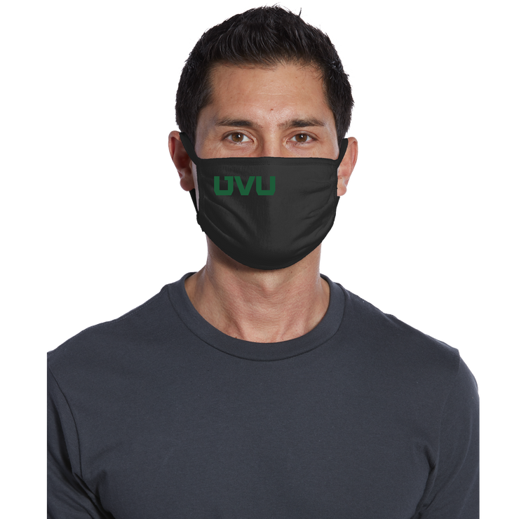 5 Pack Antimicrobial 3 ply Cotton Knit Face Mask - Washable / Reusable - UVU Mono