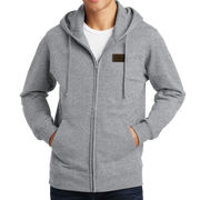 Port & Company Fan Favorite Fleece Full-Zip Hooded Sweatshirt- Pleather Mono Patch