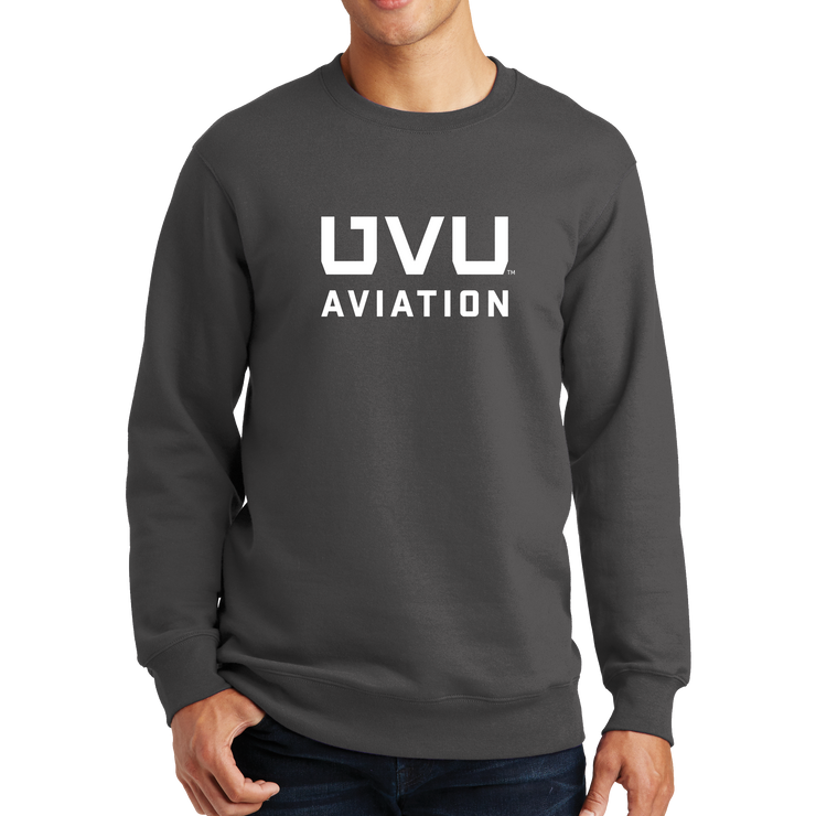 Charcoal UVU Aviation Crewneck Sweatshirt