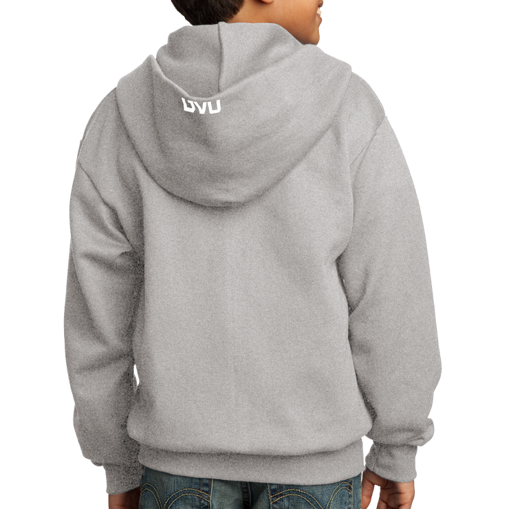 Port & Company Youth Core Fleece Full-Zip Hooded Sweatshirt- Mountain