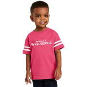 Rabbit Skins Toddler Football Fine Jersey Tee - My Mom is a Wolverine