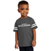 Rabbit Skins Toddler Football Fine Jersey Tee - My Dad is a Wolverine
