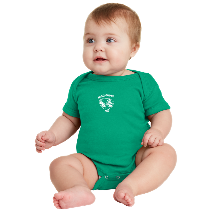 Rabbit Skins Infant Short Sleeve Baby Rib Bodysuit - Wolv Kit